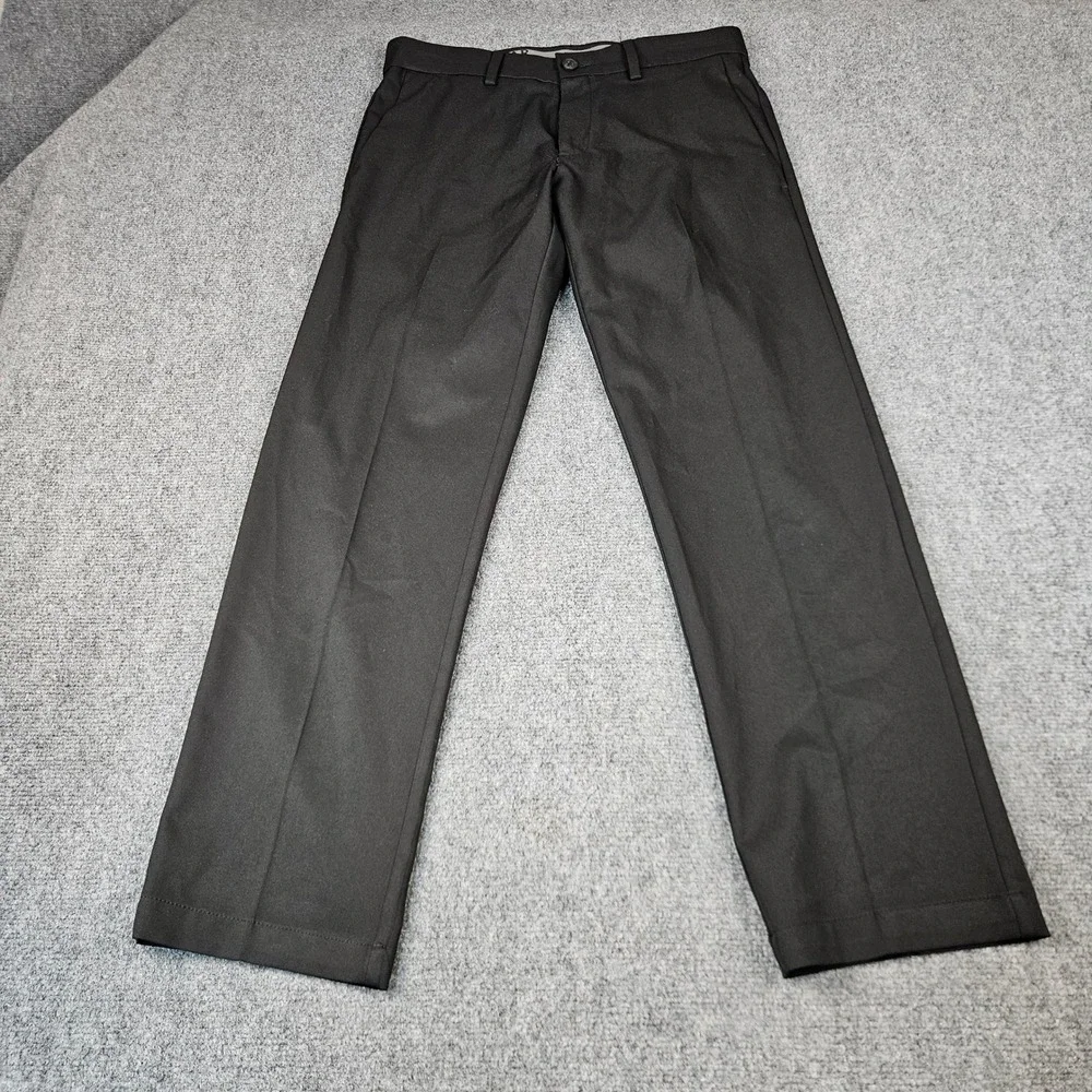 Haggar Cool 18 Pro Black Straight Fit Performance Dress Pants Mens 32x30